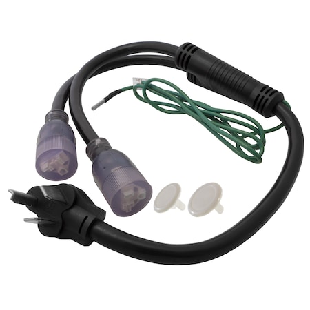 Ac Works Outlet Tap, STW, 5-20R, 10-30P, 5-20P, 10-30P, 3 ft., Black 1030Y520-036